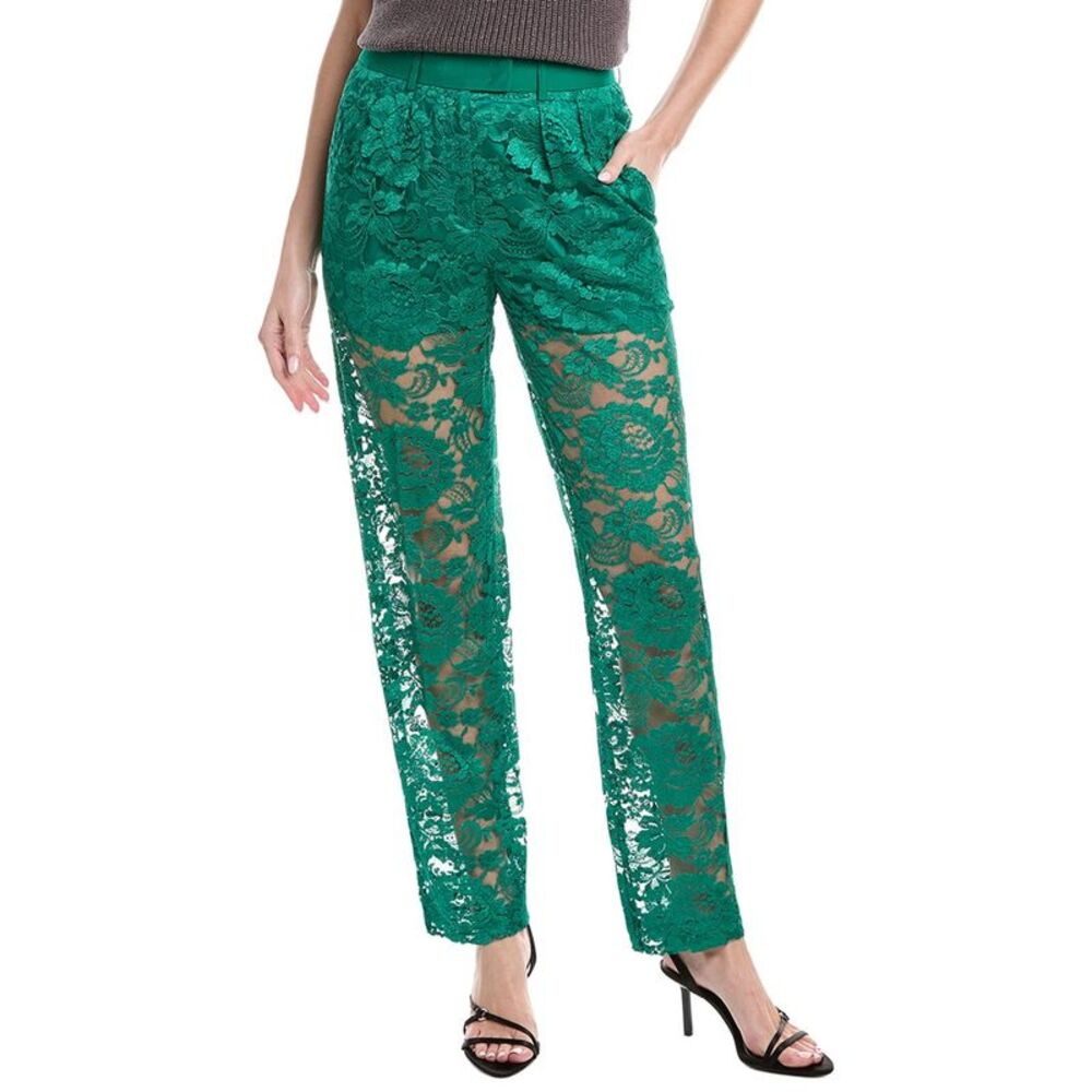 Akris Womens  Fidelia Silk-Blend Pant, Green